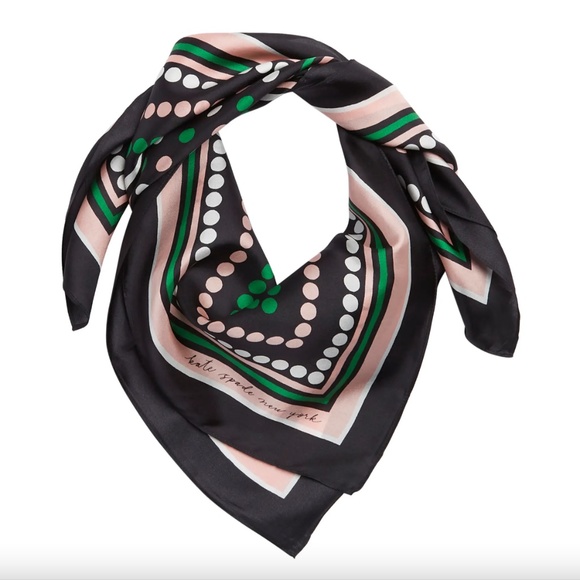 Dot Stripe Silk Square Scarf from KATE SPADE NEW YORK
